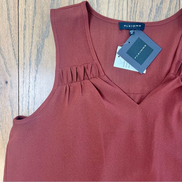 NWT Pleione Women’s Rusty Red Lined Blouse Tank Size X-Small - Picture 3 of 11